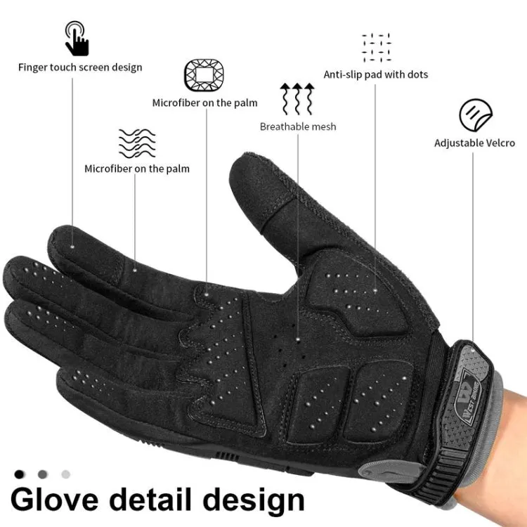 WEST BIKING YP0211208 Riding Gloves Motorcycle Bike Long Finger Non-Slip Touch Screen Gloves, Size: XL(Black Blue)