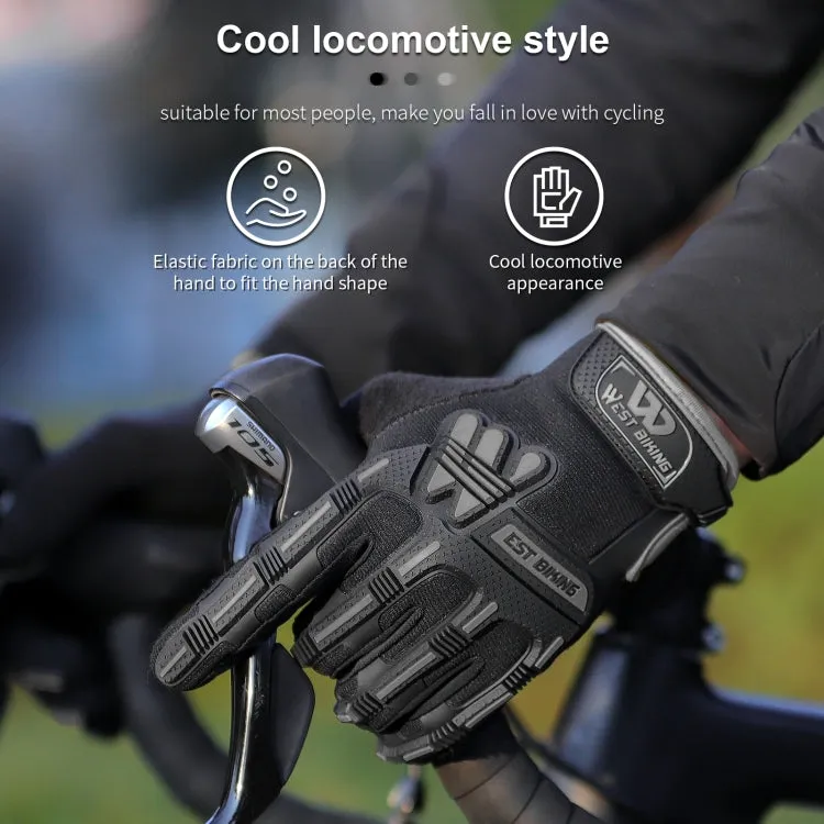 WEST BIKING YP0211208 Riding Gloves Motorcycle Bike Long Finger Non-Slip Touch Screen Gloves, Size: XL(Black Blue)