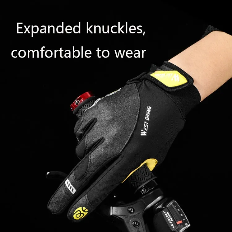 WEST BIKING YP0211209 Bicycle Gloves Shock Absorber Anti-Slip Touch Screen Glove, Size: XL(Black)