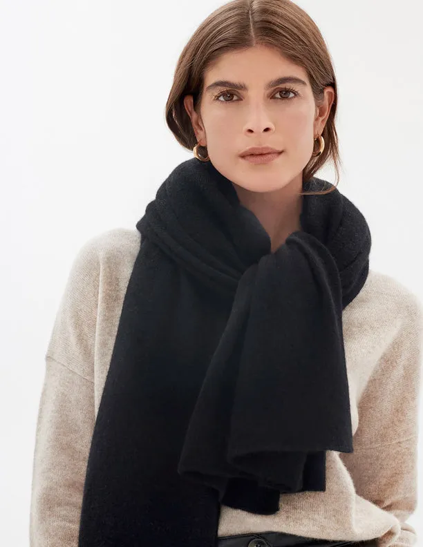 White   Warren - Cashmere Travel Wrap in Black