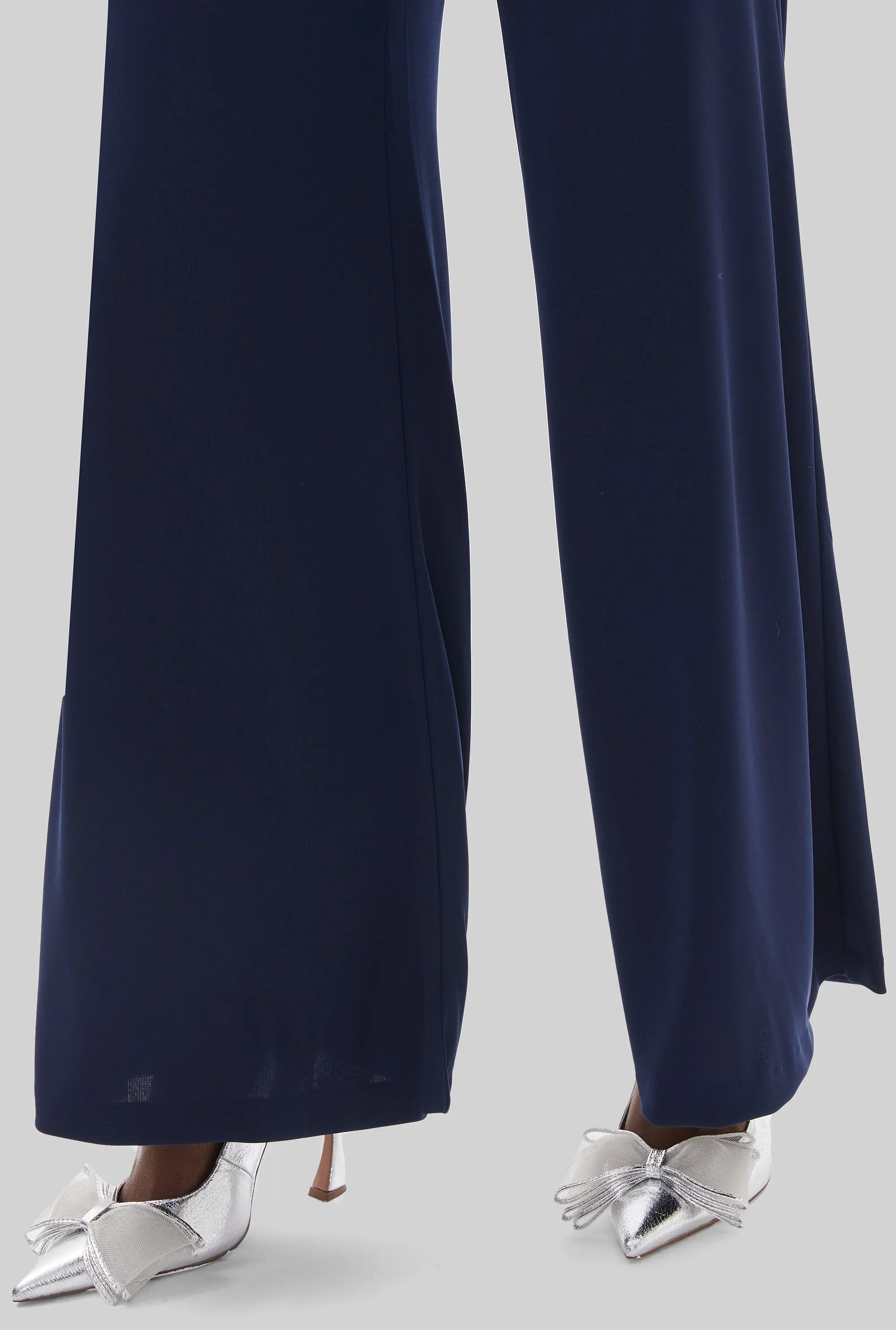 Wide Leg Palazzo Trousers Navy