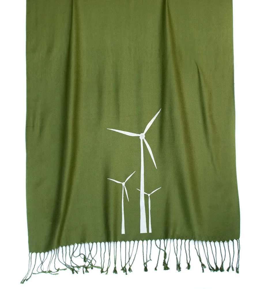 Wind Turbine Scarf. Windmill Pashmina.