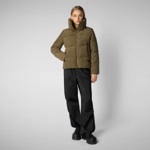 Women's Animal free Puffer Jacket Annika in Husk Green