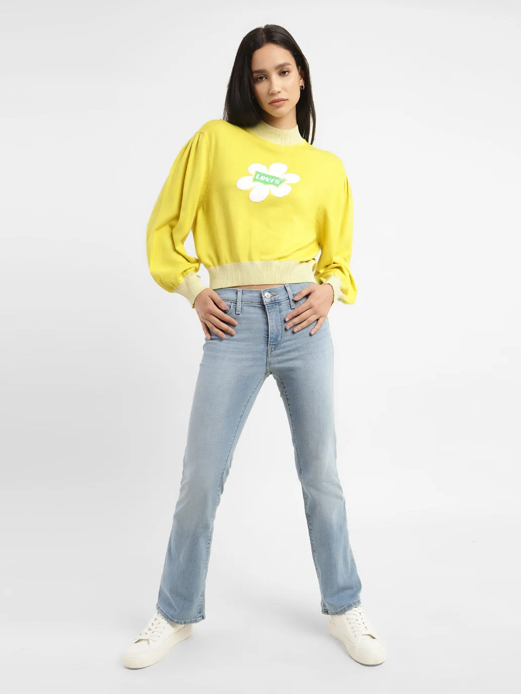 Women's Brand Logo High Neck Sweatshirt