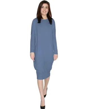 Women's Long Sleeve Comfy Cover-Up Midi Dress