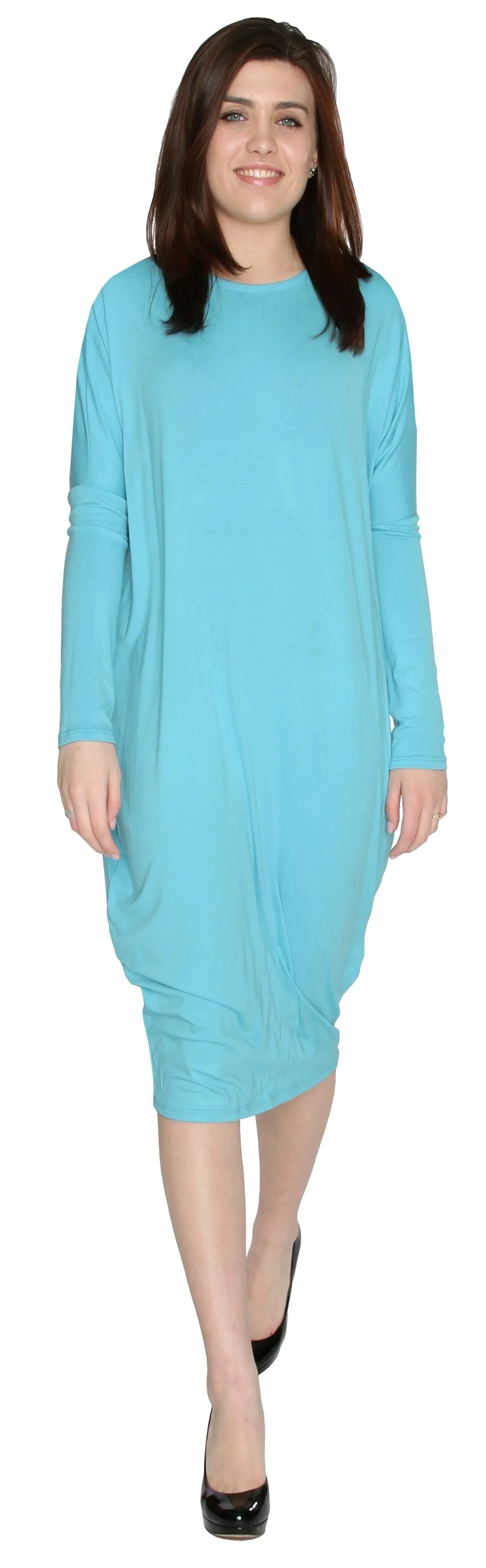 Women's Long Sleeve Comfy Cover-Up Midi Dress