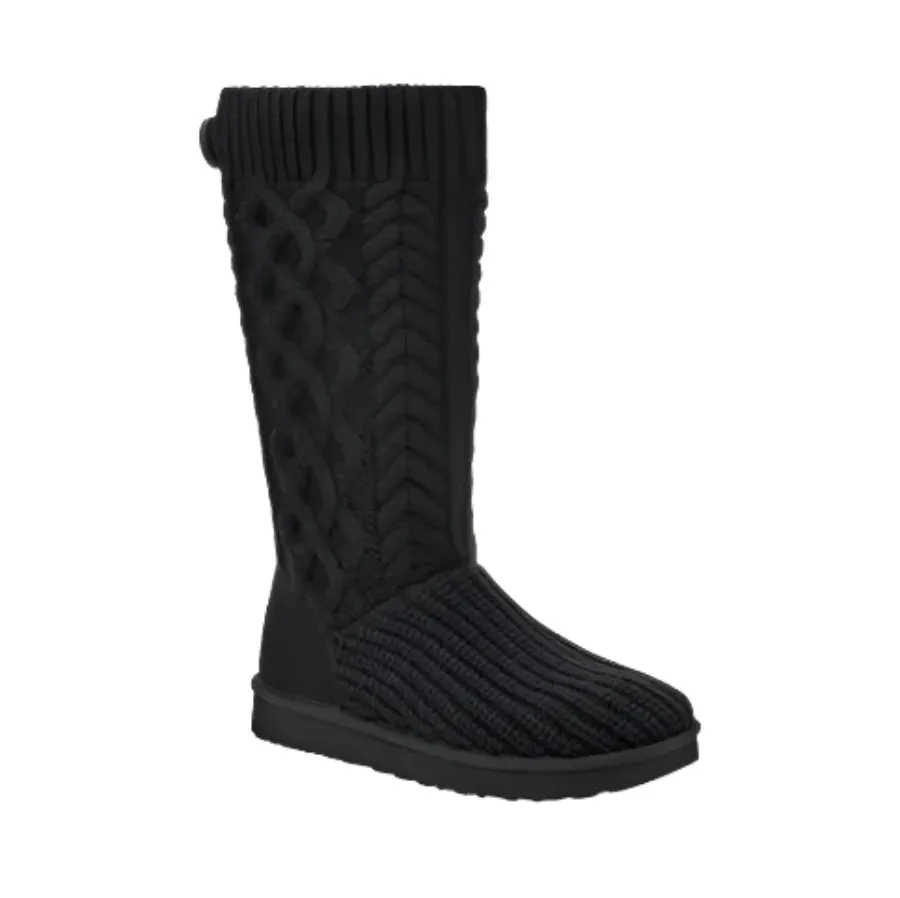 WOMEN'S UGG CLASSIC CARDI CABLED KNIT BOOT | BLACK