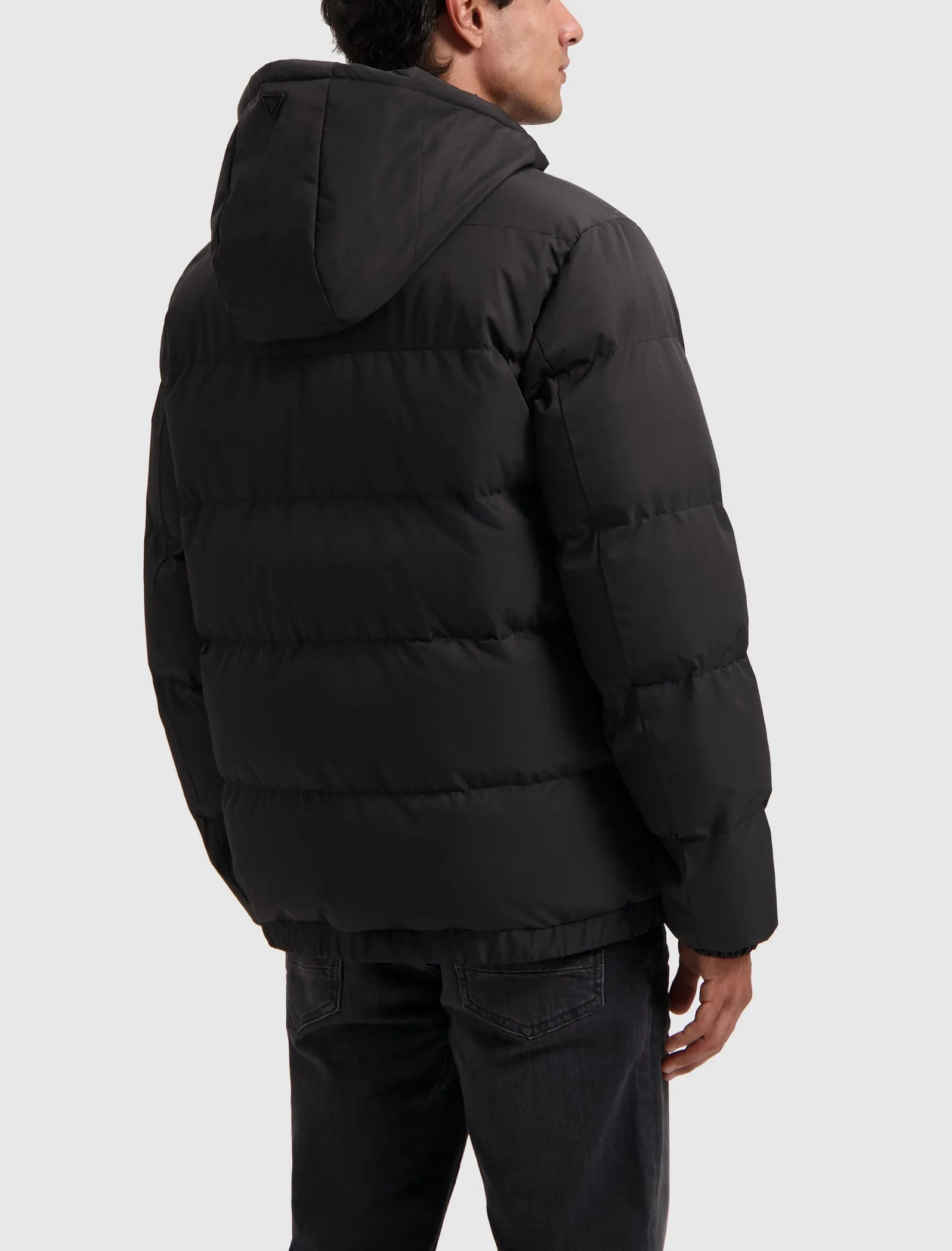 Woven Twill Hooded Jacket | Black