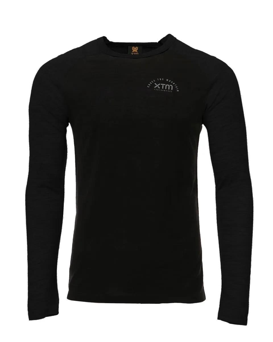 XTM Mountain Merino Wool Unisex Long Sleeve Shirt Black Sizes 2XL-6XL