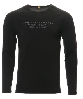 XTM Mountain Merino Wool Unisex Long Sleeve Shirt Black Sizes 2XL-6XL