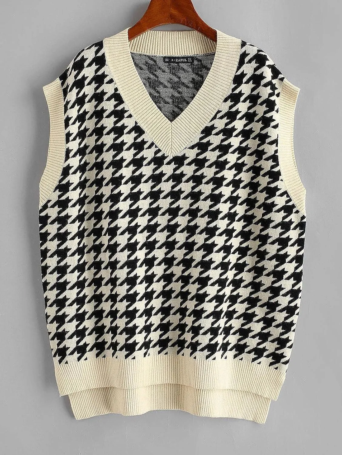 ZAFUL Women's Pullover Chevron Vest Sweater